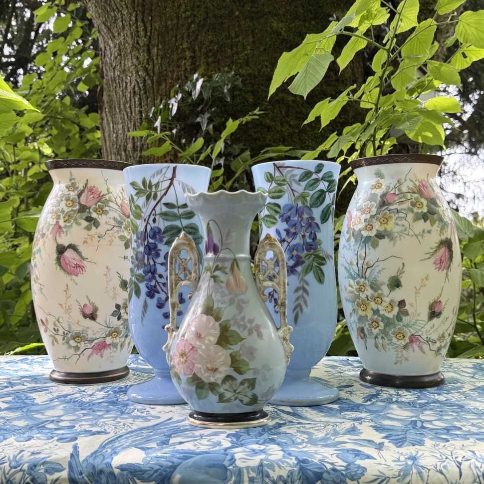 Ваза Цветы Прованса 25 см в стиле Наполеона 3 изъян 