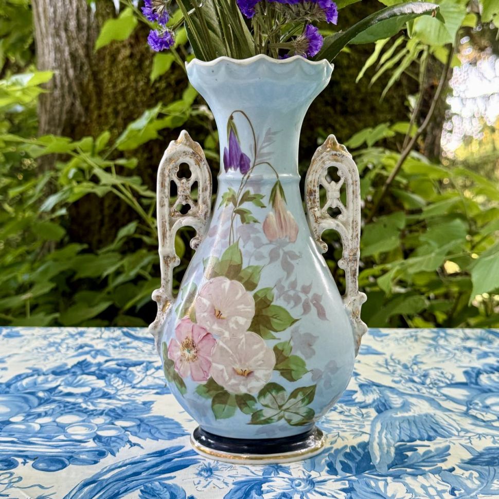 Ваза Цветы Прованса 25 см в стиле Наполеона 3 изъян 