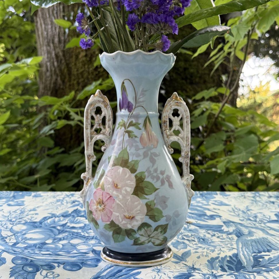 Ваза Цветы Прованса 25 см в стиле Наполеона 3 изъян 