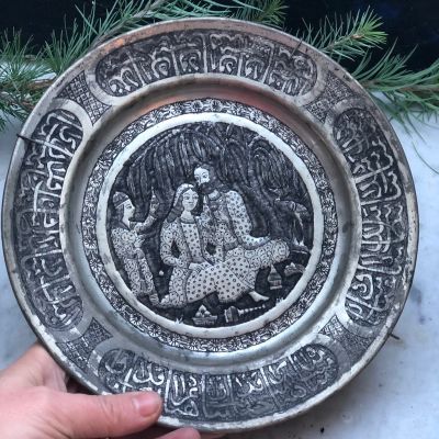 Тарелка 21 см декоративная олово