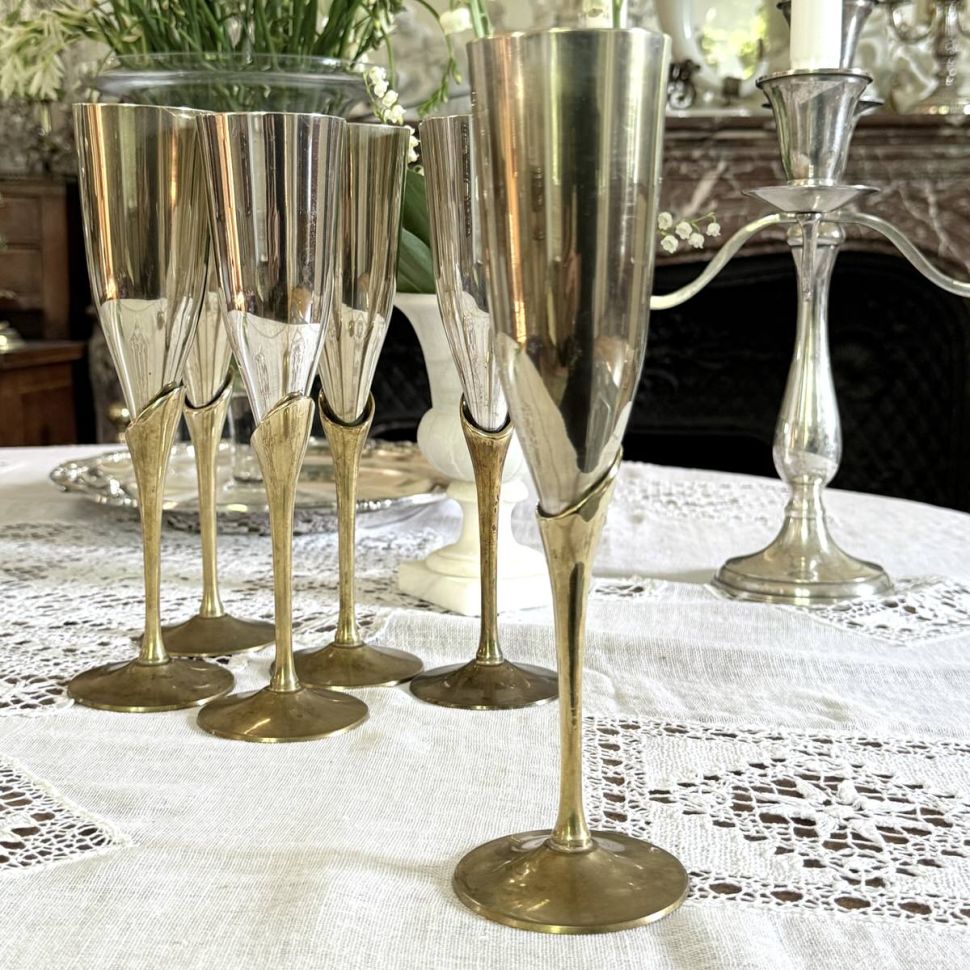 Бокал для шампанского 150 мл латунь сталь