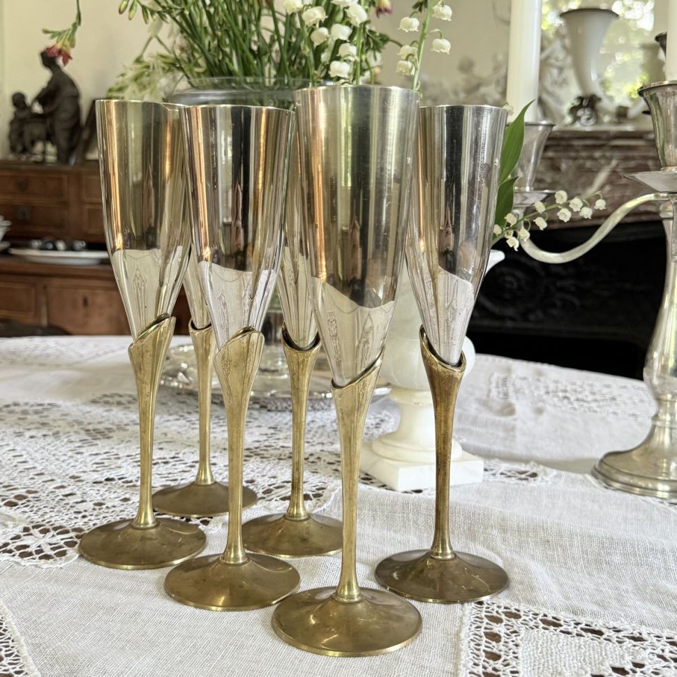 Бокал для шампанского 150 мл латунь сталь