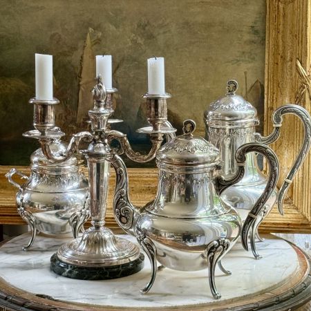 Чайник кофейник на ножках 1,1 л серебрение Франция