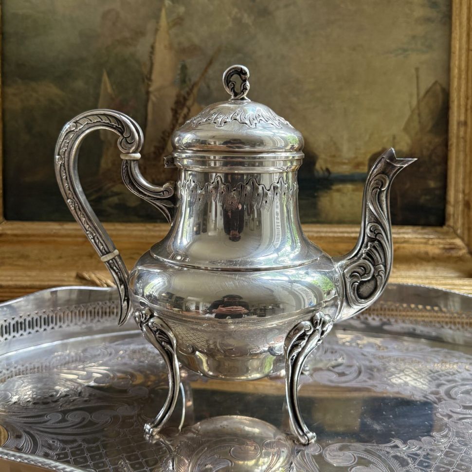 Чайник кофейник на ножках 1,1 л серебрение Франция