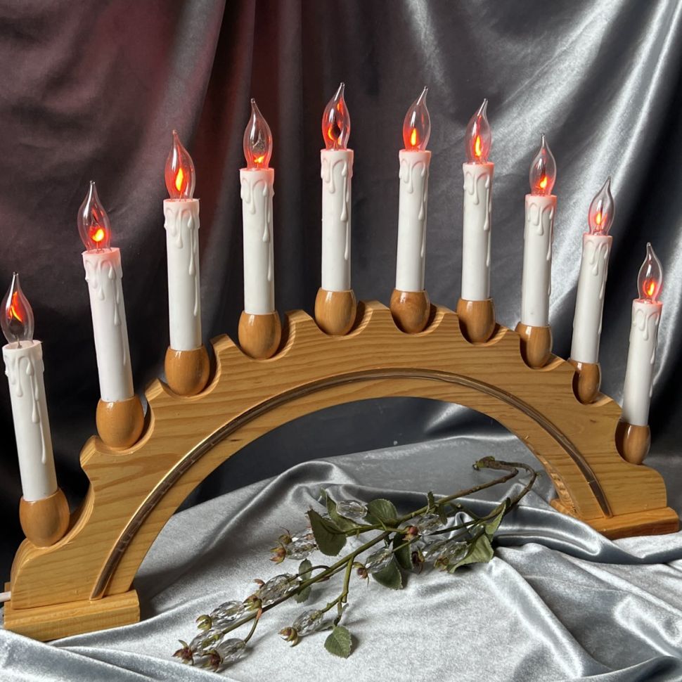 Светильник на окно 10 ламп 48 см дерево Франция