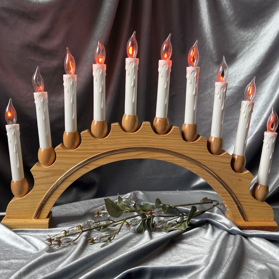 Светильник на окно 10 ламп 48 см дерево Франция