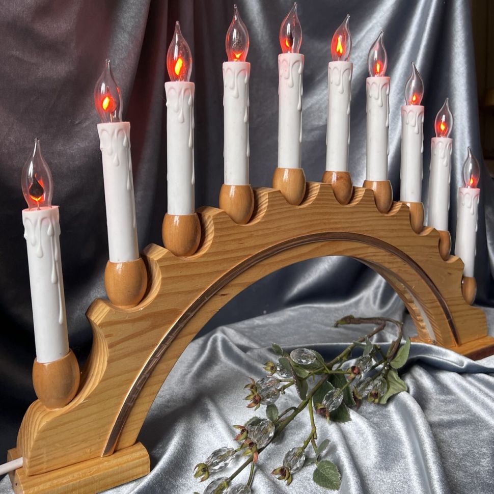 Светильник на окно 10 ламп 48 см дерево Франция