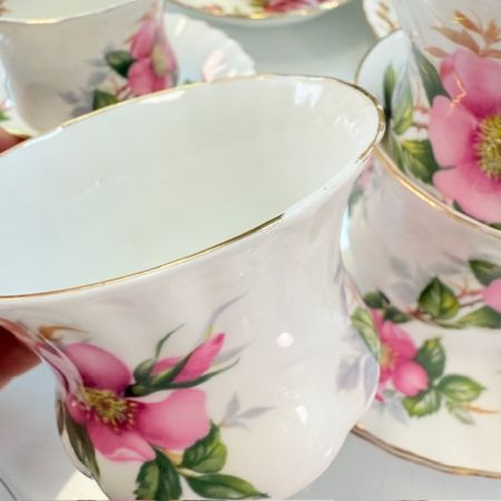 Кофейная пара Royal Albert Prairie Rose 130 мл Англия 2 категория