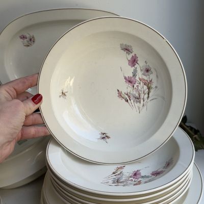 Тарелка глубокая Maastricht Petrus Regout Полевые цветы 22 см Голландия 125 лет