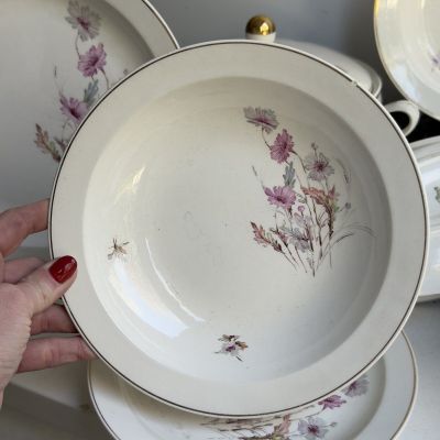 Тарелка глубокая Maastricht Petrus Regout Полевые цветы 22 см Голландия 125 лет