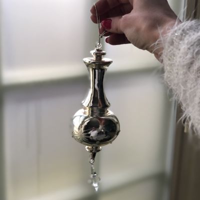 Елочное украшение винтажная сосулька с подвесом