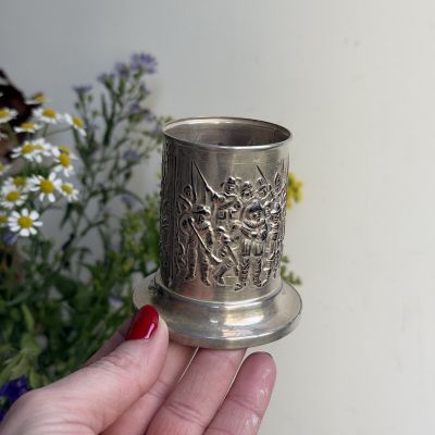Подставка стакан для приборов 7 см мельхиор серебрение Голландия 