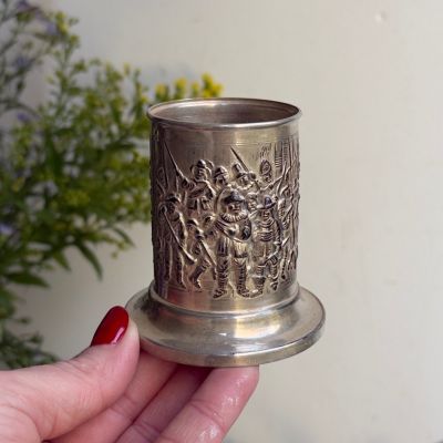 Подставка стакан для приборов 7 см мельхиор серебрение Голландия 