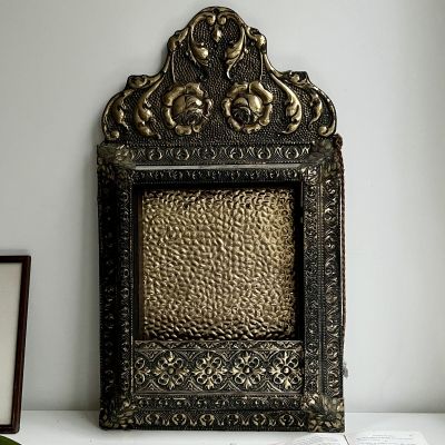 Оклад рама 65 см латунь чеканка зеркальные вставки