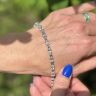 Браслет теннисный 18 см топазы серебро