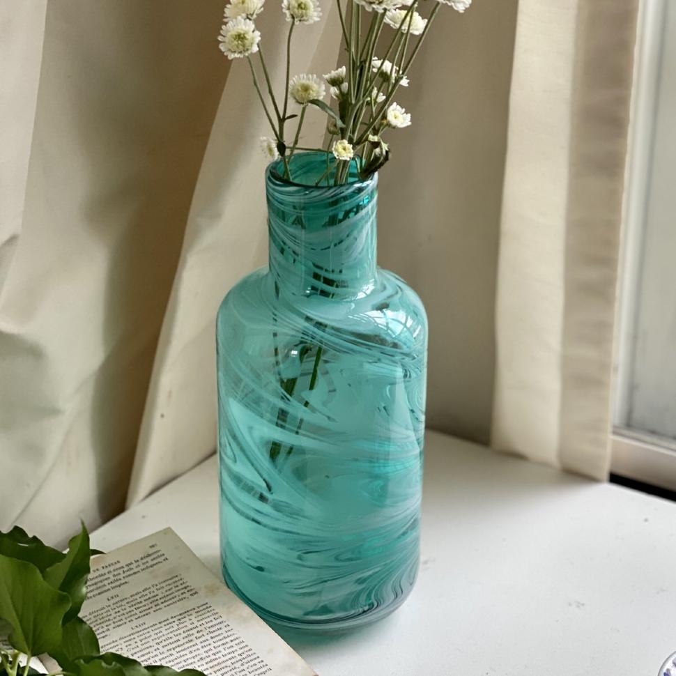 Ваза 28 см дизайнерская ручная работа хрустальное стекло