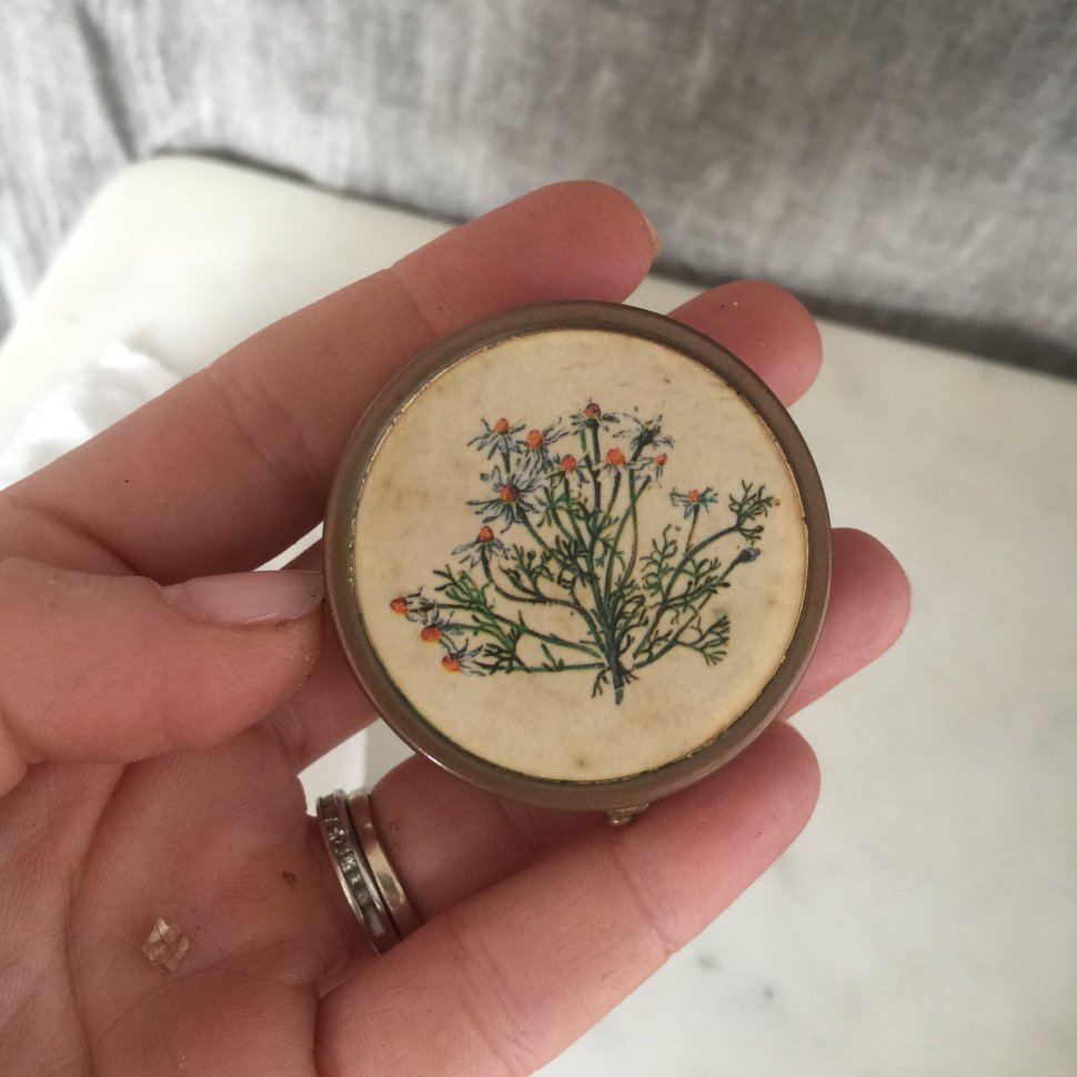 Таблетница латунь Ботаника 50 годы