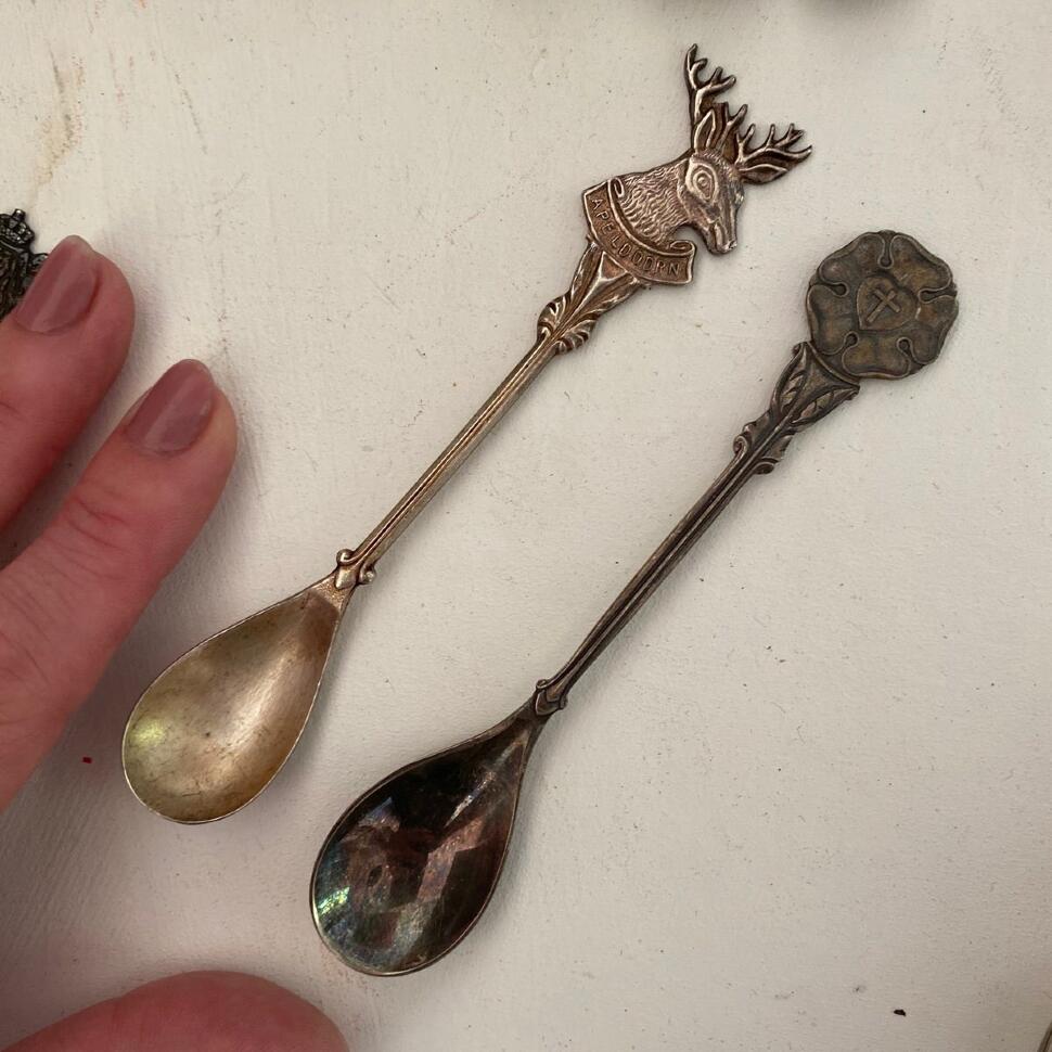 Ложка кофейная 12 см набор 2 шт. серебрение 90