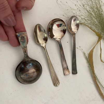 Ложка набор 4 шт серебрение 90 DE