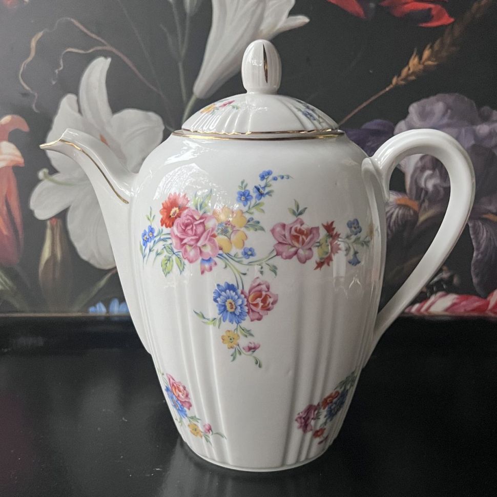 Чайник кофейник Limoges 1,5 л Цветы Арнуво Франция  