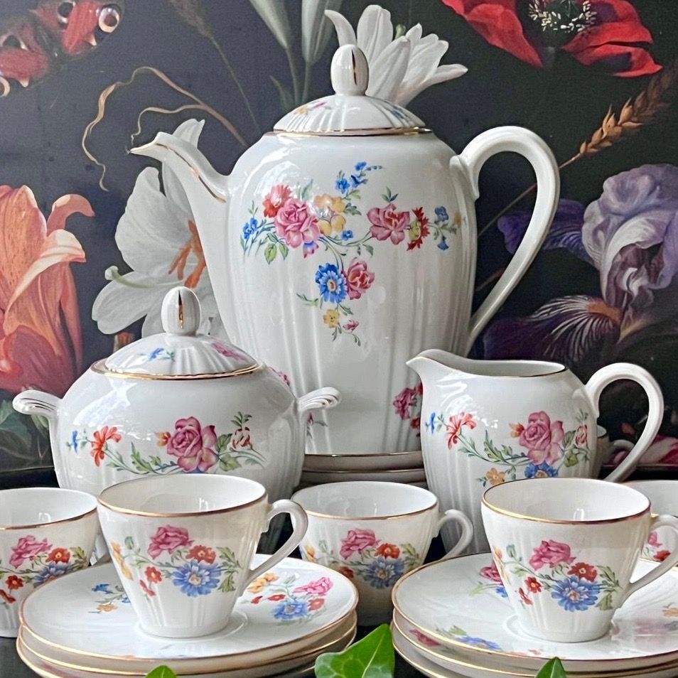 Чайник кофейник Limoges 1,5 л Цветы Арнуво Франция