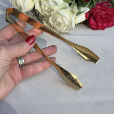 Щипцы для льда 17 см золочение