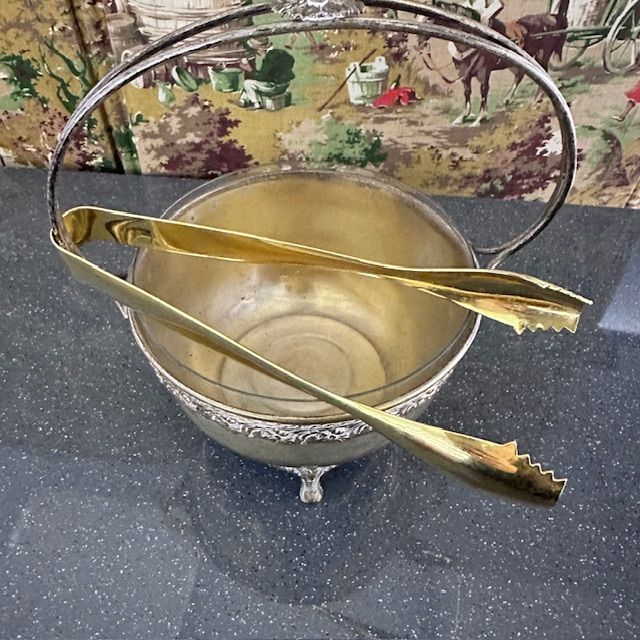 Щипцы для льда 17 см золочение