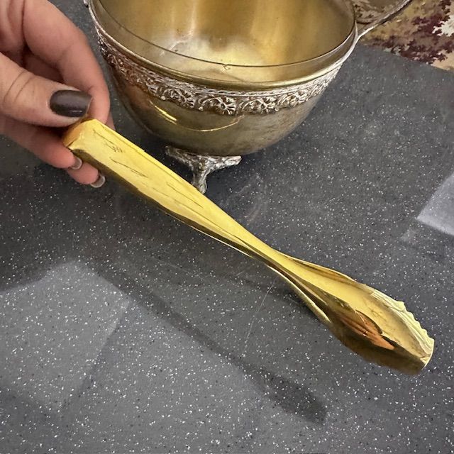 Щипцы для льда 17 см золочение