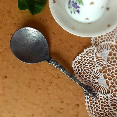 Ложка оловянная круглая тяжелая