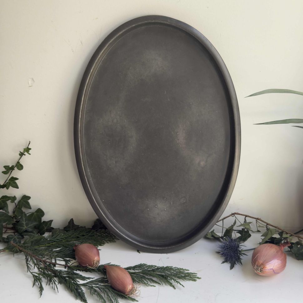 Поднос антикварный Gero олово 1930 года 39 см Нидерланды 