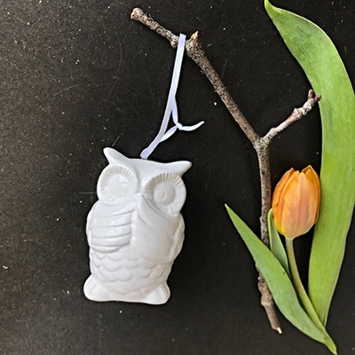Статуэтка - подвес фарфор Сова белая