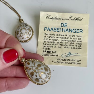 Подвес капля 1978 Franklin Mint фарфор золочение