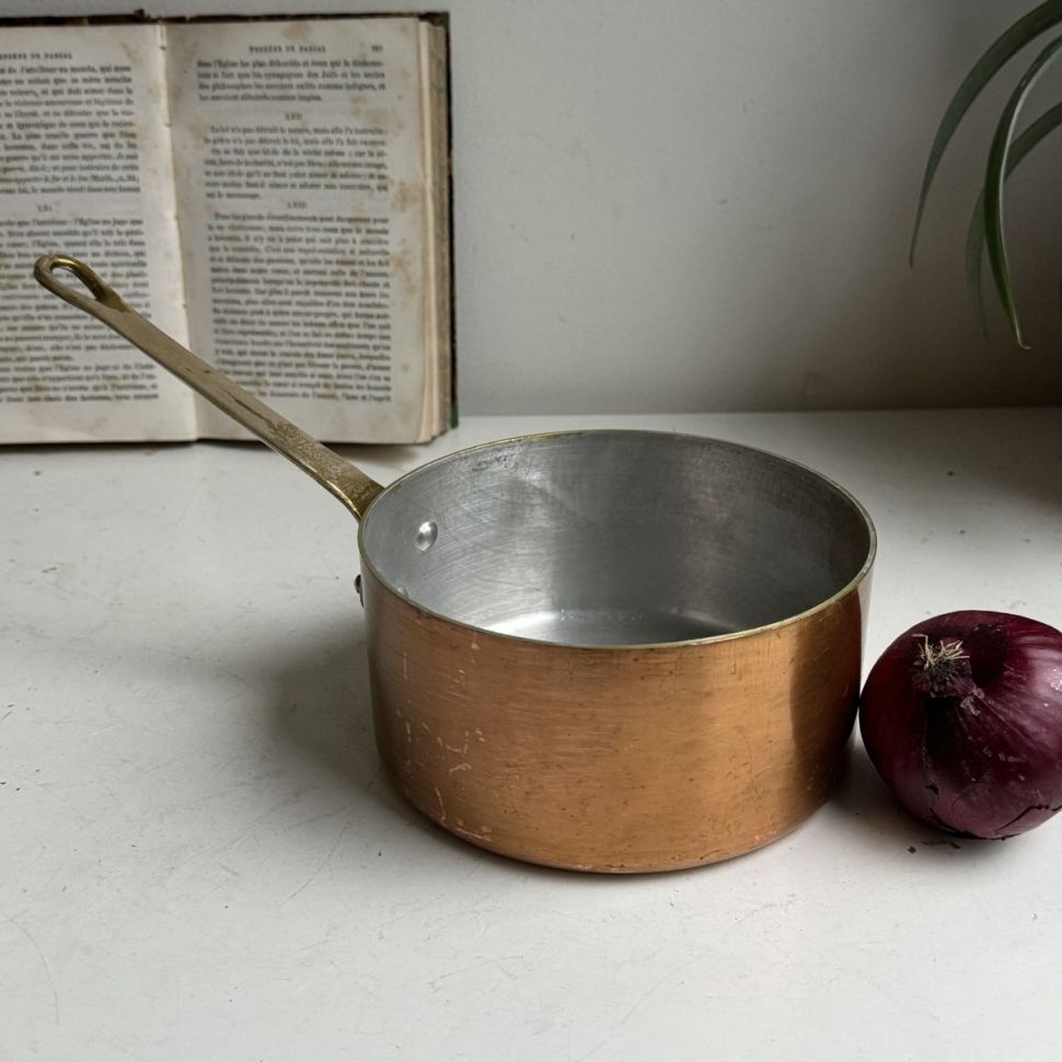 Ковш медный 900 мл с латунной ручкой Франция