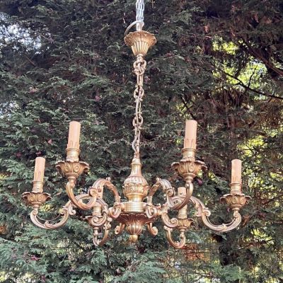 Люстра на 6 ламп 70 см латунь