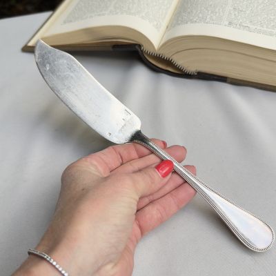 Нож лопатка для десерта Christofle 27 см серебрение Франция