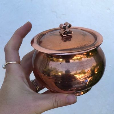 Сахарница медная с крышкой 