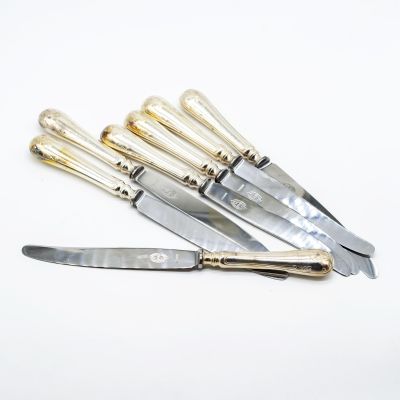 Нож столовый мельхиор Rostfri лезвие без гравировки