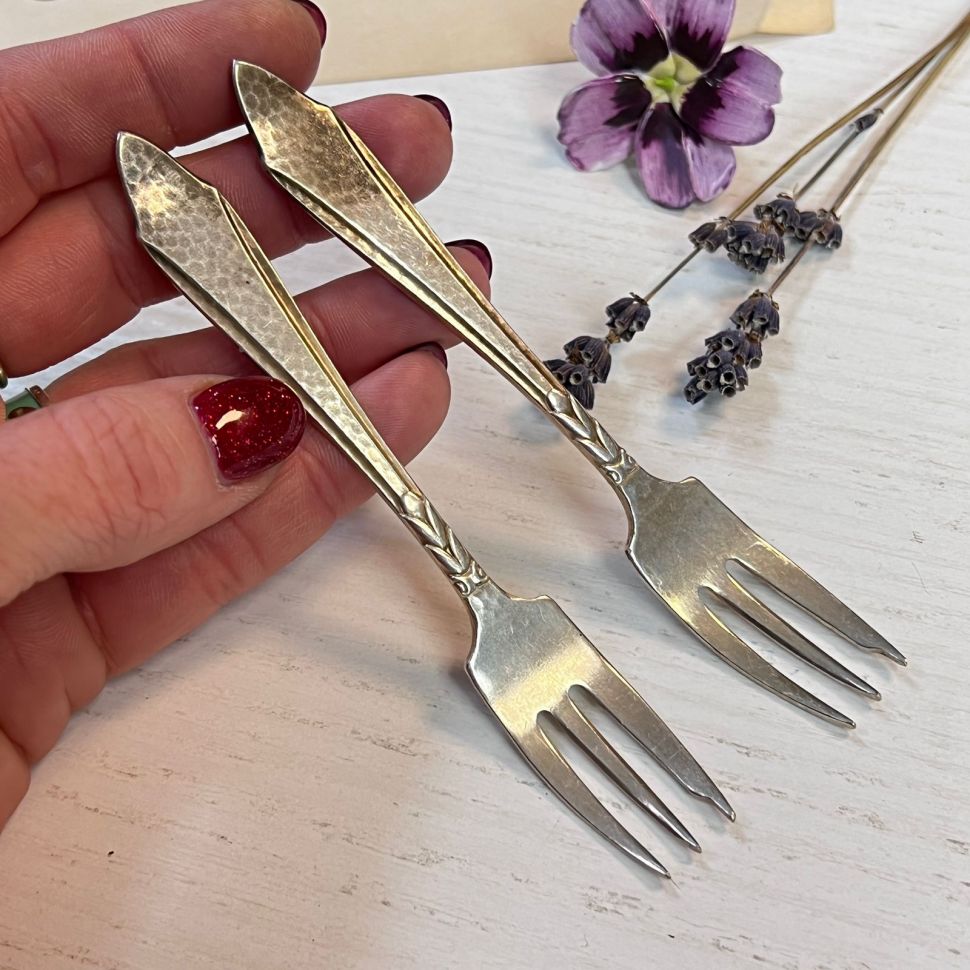 Вилка трезубец 12 см мельхиор набор 2 шт.