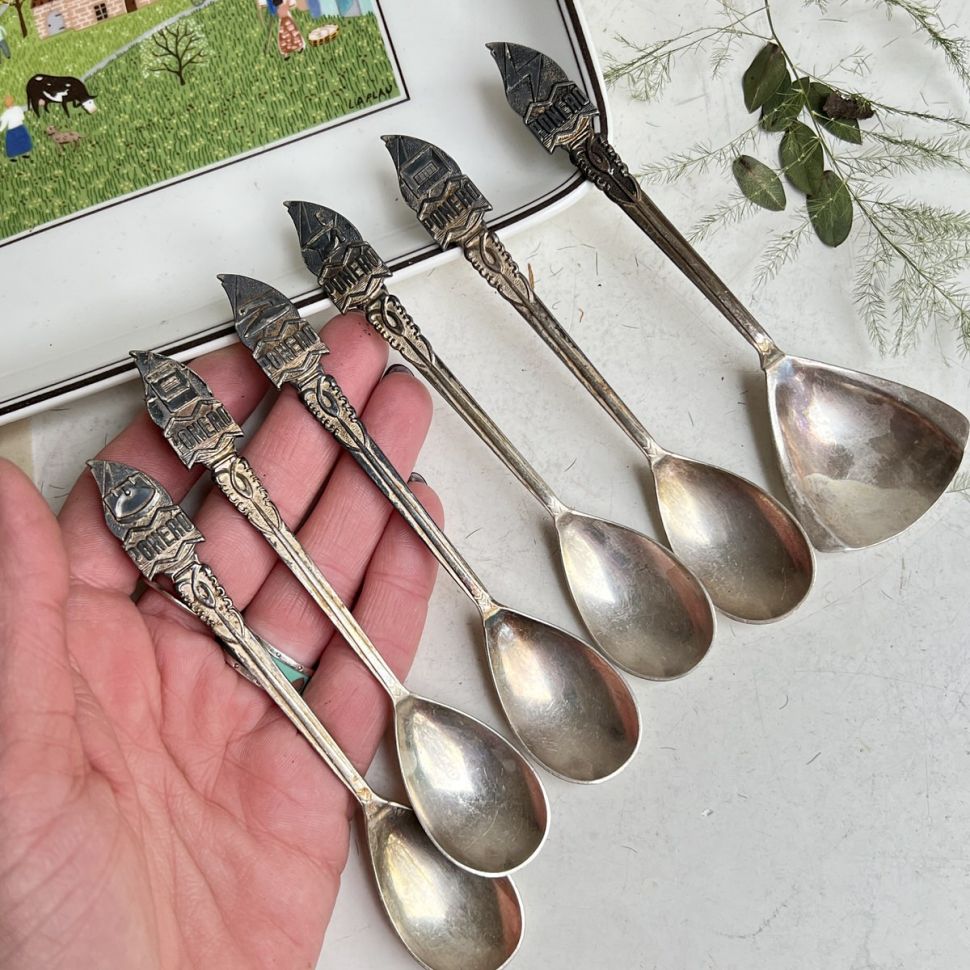 Ложка и совочек набор 6 шт. мельхиор серебрение