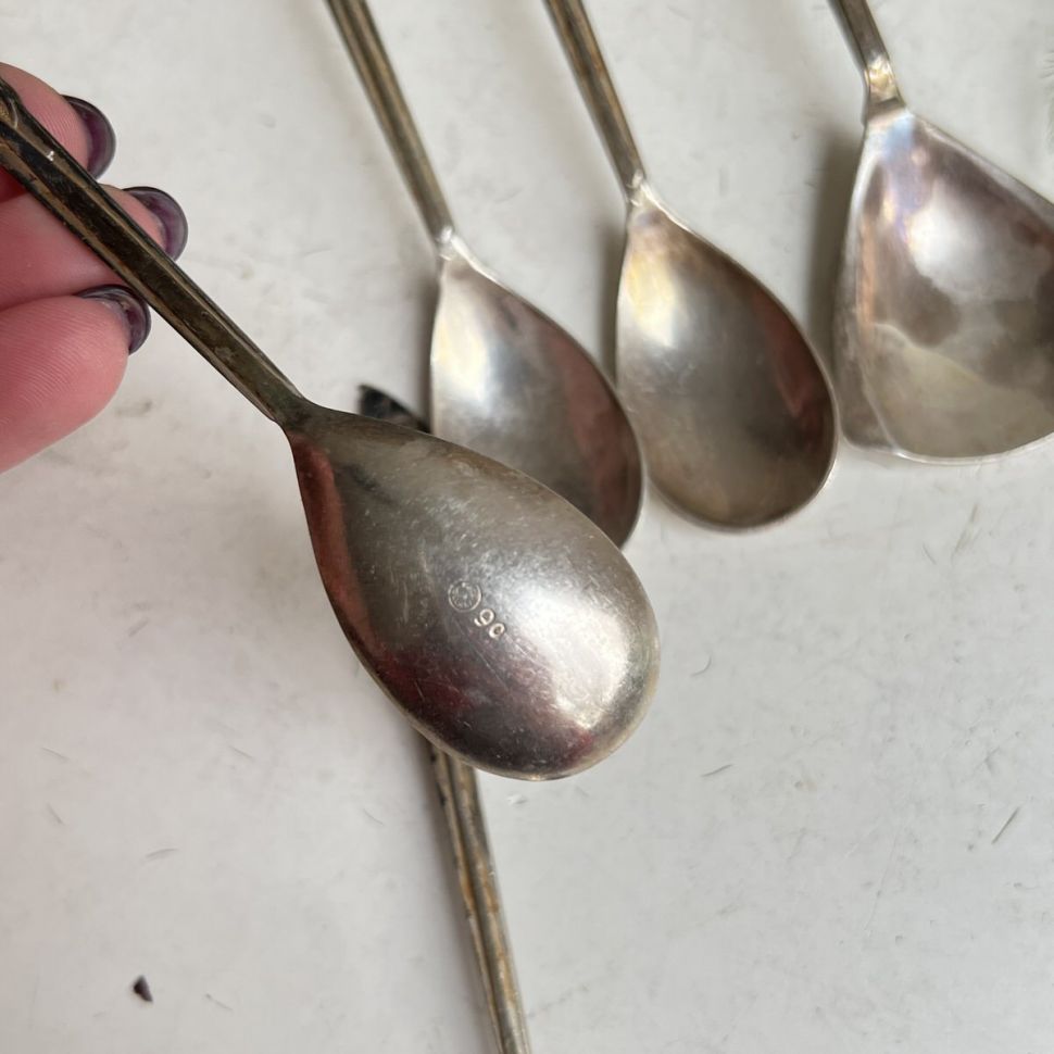 Ложка и совочек набор 6 шт. мельхиор серебрение