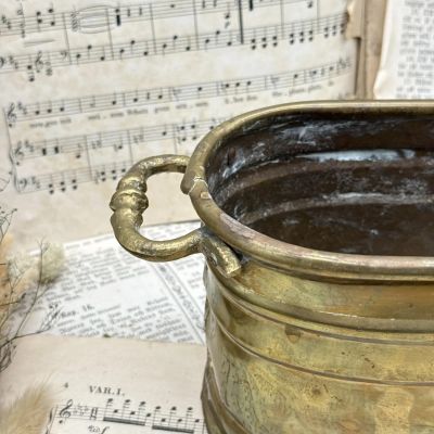 Кашпо с ручками 40 см латунь 