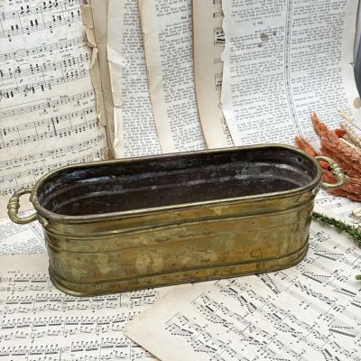 Кашпо с ручками 40 см латунь 
