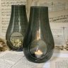 Подсвечник ваза 25 см дымчатое стекло Швеция ручная работа 