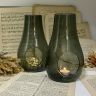 Подсвечник ваза 25 см дымчатое стекло Швеция ручная работа 