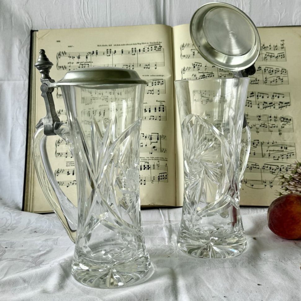 Кружка пивная 550 мл хрусталь олово Германия 