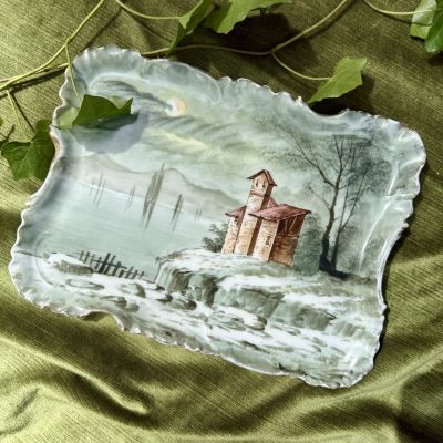 Поднос блюдо Limoges 28 см фарфор Франция 1876-1889гг