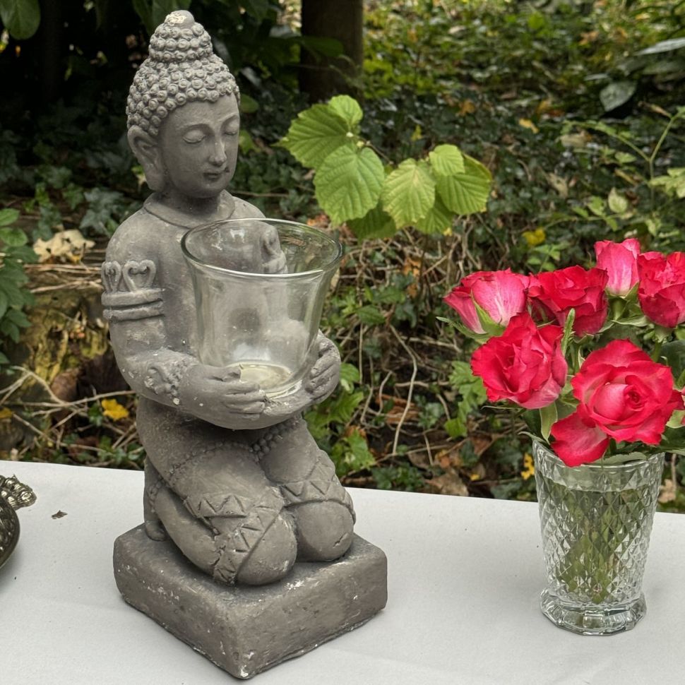 Статуэтка подсвечник Будда 36 см бетон