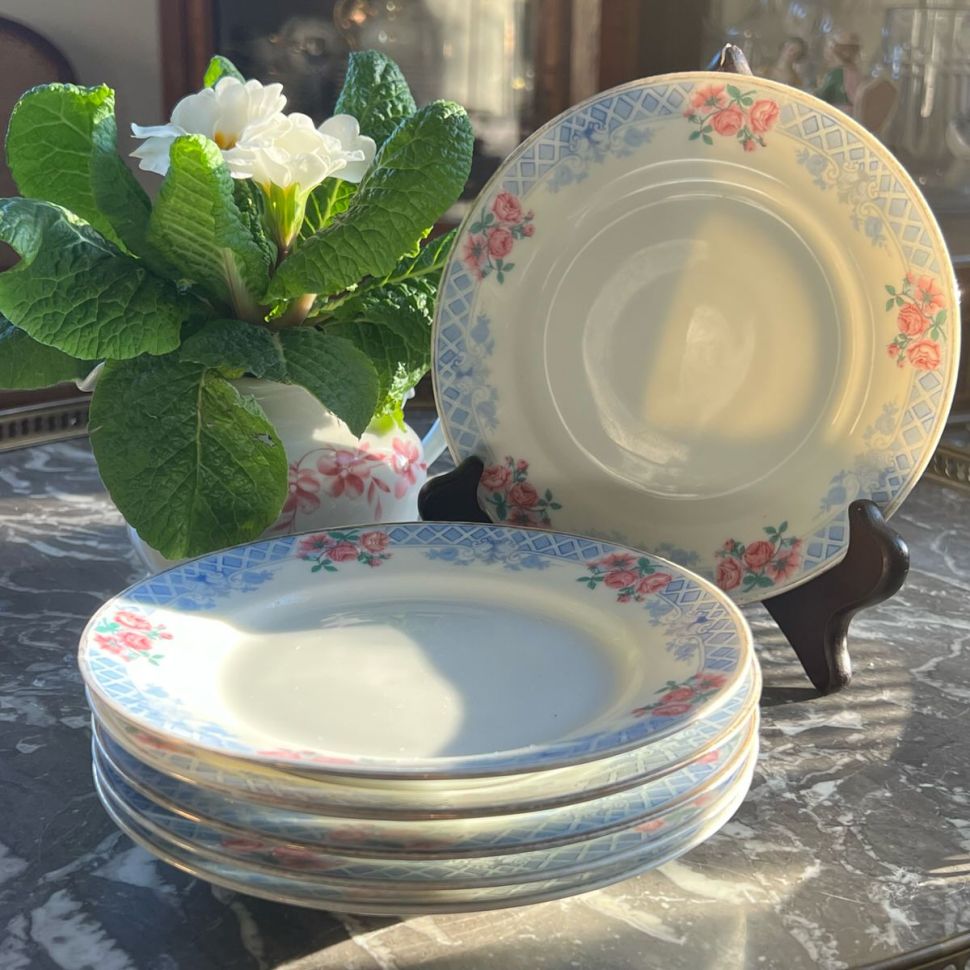 Тарелка Арнуво Розы 17 см костяной фарфор IML Франция