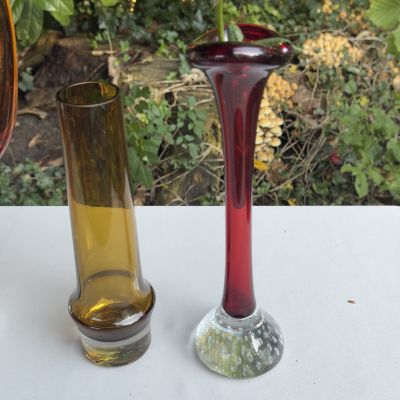 Ваза 22 см медовое хрустальное стекло