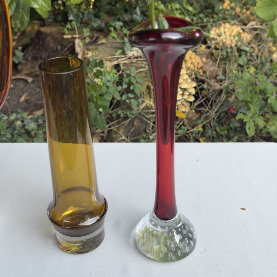 Ваза 22 см медовое хрустальное стекло